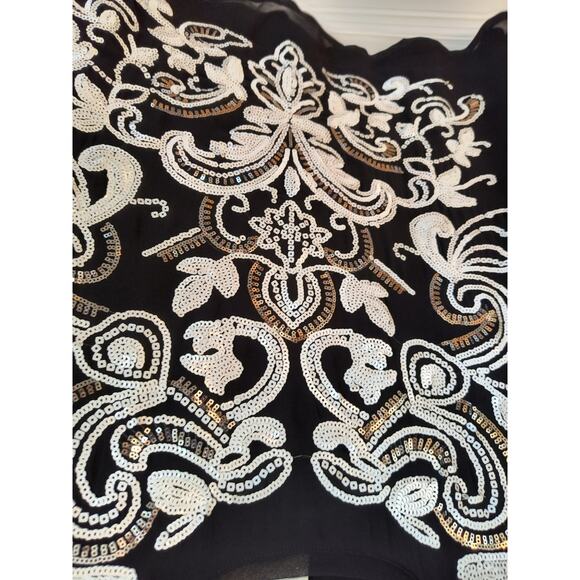 La Bellum Hillary Scott  Sequin Top Woman's Size 3X Black White Short Sleeve - Picture 7 of 12